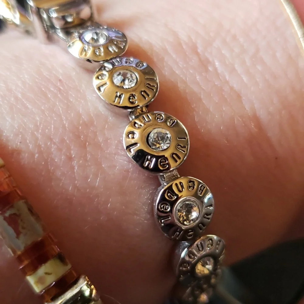 Henri Bendel Vintage "Buckle up Baby" Rivet Bracelet Silver - Picture 9 of 12